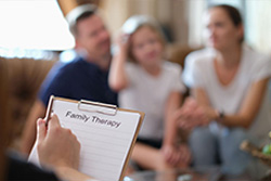 family receiving therapy